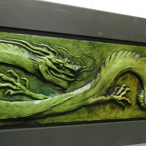 Chinese Dragon Limited Edition Framed Relief Sculpture Tile