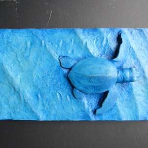 Sea Turtle Hatchling Concrete Art Tile Wall Sculpture image 7