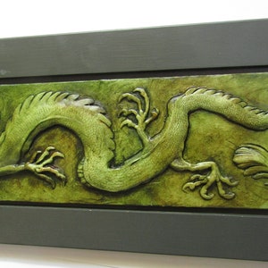 Chinese Dragon Framed Relief Sculpture Tile image 6