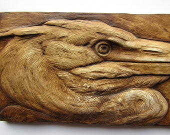 Great Blue Heron Relief Wall Sculpture Art