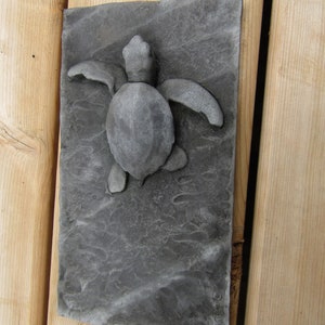 Sea Turtle Hatchling Concrete Art Tile Wall Sculpture image 9