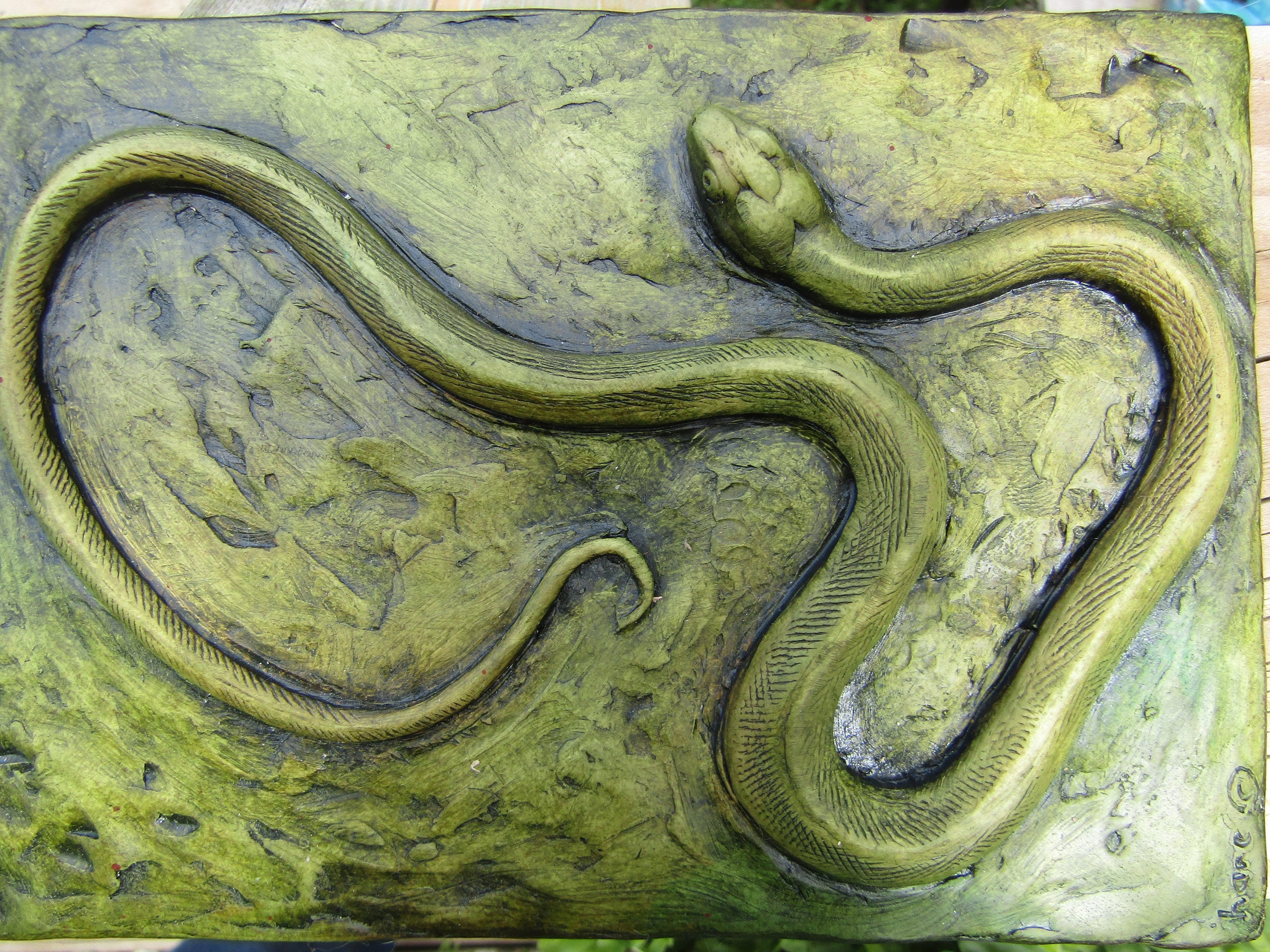 Small Basking Snake Decorative Art Relief Sculpture - Etsy