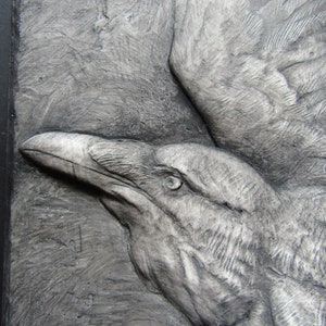 Raven in Flight Relief Sculpture Art Limited Edition