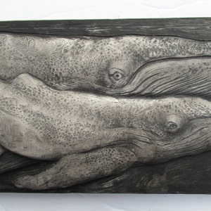 Humpback Whale Art Mother and Calf Wall Sculpture image 1