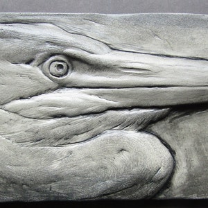 Great Blue Heron Concrete Art Sculpture Tile