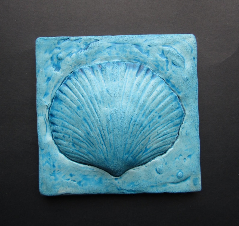Sea Shell Concrete 4 X 4 Inch Decorative Tile - Etsy
