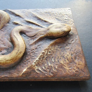 Swimming Sensuous Snake Decorative Wall Sculpture Art Tile