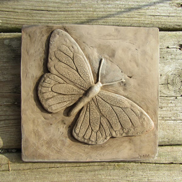 Monarch Butterfly 6 x 6 inch Concrete Art Tile