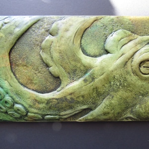 Octopus Portrait Detailed Relief Hand Made Colorful Wall Sculpture