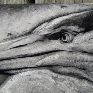 Blue Heron Sculpture Relief Realistic Wall Art