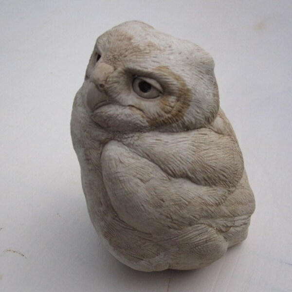 Owl Great Horned Baby Owl Detailed Small Sculpture Nature Gift