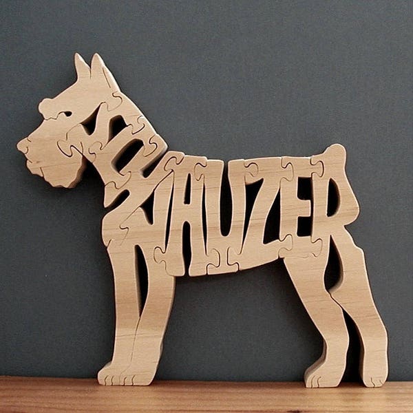 Schnauzer Pet Toy Puzzle Cut On Scroll