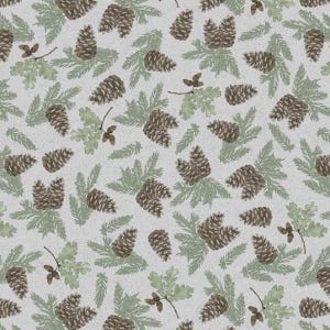 Timberland Trails 45605-929 *1/2 YARD CONTINUOUS CUTS* Pine Cone Toss Gray Texture Wilmington