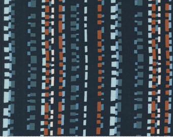 Folk Lore 45606 25 *1 YARD SINGLE CUT* Peacoat Playful Dash Stripes Fancy That Design House