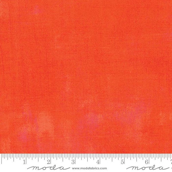 Tangerine 30150 263 *1/2 YARD CONTINUOUS CUTS* Moda Fabric Basic Grunge Basicgrey Solid Orange Red 100% Cotton Quilting Yardage