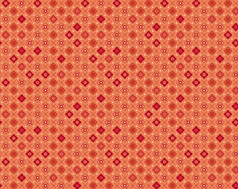 Farmer's Daughter C17172-SQUASH *1/2 YARD CONTINUOUS CUTs* Flower Patch Orange Lori Holt Riley Blake