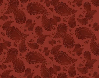 Ride the Range C12742-Barn Red *1/2 YARD CONTINUOUS CUTs* Riley Blake Paisley Quilting 100% cotton fabric quilting yardage