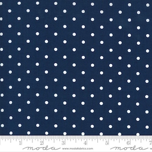 Crystal Lane *1/2 YARD CONTINUOUS CUTs* Winter Blue 2987 18 Moda Fabric blue polkadot geometric seasonal blender 100% Cotton Quilting
