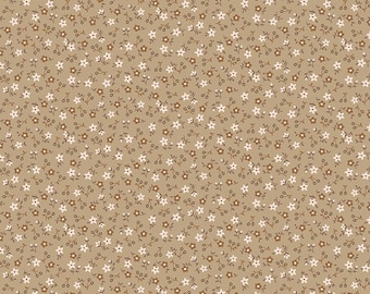 Farmer's Daughter C17164-PALOMINO *1/2 YARD CONTINUOUS CUTs* Blossom Brown Lori Holt Riley Blake