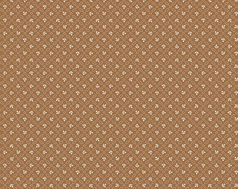 Farmer's Daughter C17167-MAPLE *1/2 YARD CONTINUOUS CUTs* Cherries Brown Lori Holt Riley Blake