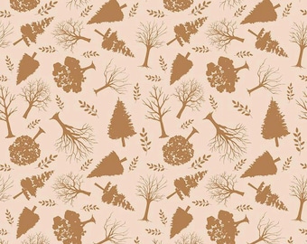 Into the Woods F16793-Cream *1/2 YARD CONTINUOUS CUTS* Flannel Trees Woodland Hunting Fall Autumn Designer Riley Blake