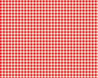 Camping Therapy 10633-12 *1/2 YARD CONTINUOUS CUTs* Gingham Red abd Ivory Patrick Lose Northcott