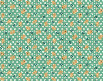 Farmer's Daughter C17162-LEAF *1/2 YARD CONTINUOUS CUTs* Feedsack Green Lori Holt Riley Blake