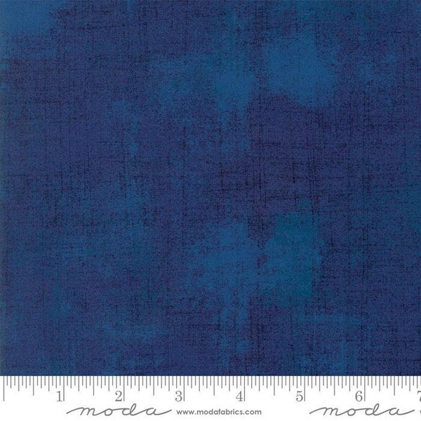 Regatta 30150 352 *1/2 YARD CONTINUOUS CUTS* Moda Fabric Basic Grunge Dark Blue Tone on Tone 100% cotton quilting yardage