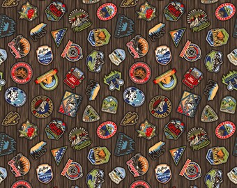 Camping Therapy 10625-35 *1/2 YARD CONTINUOUS CUTs* Plethora Of Patches Patrick Lose Northcott