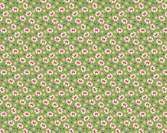 Farmer's Daughter C17166-THYME *1/2 YARD CONTINUOUS CUTs* Bows Green Lori Holt Riley Blake