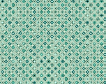 Farmer's Daughter C17172-SAGE *1/2 YARD CONTINUOUS CUTs* Flower Patch Green Lori Holt Riley Blake