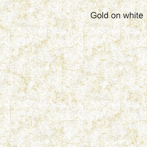 May include: A white background with a subtle gold speckled pattern. The text "Gold on white" is written in black at the top of the image.