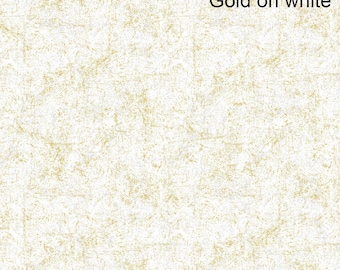 Glisten 10333M-11 Luxe Gold on White Metallic 100% Cotton Quilting Patrick Lose Northcott