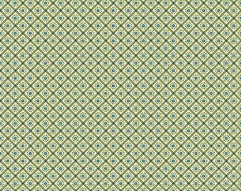 Farmer's Daughter C17174-THYME *1/2 YARD CONTINUOUS CUTs* Sunflower Green Lori Holt Riley Blake