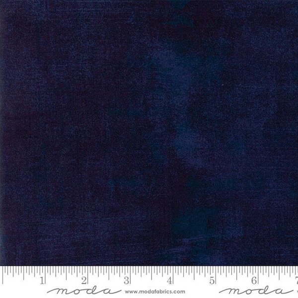 Peacoat 30150 363 *1/2 YARD CONTINUOUS CUTS* Moda Fabric Basic Grunge Dark Blue Tone on Tone 100% Cotton Quilting Yardage