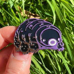 Purple Tardigrade Enamel Pin: Moss Piglet Badge