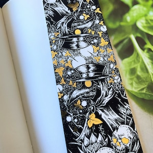 Large Gold FOIL Plague Doctor Bookmark | Occult, Shiny, plague, plague mask, skulls, illustration, horror, reading, premium bookmarks