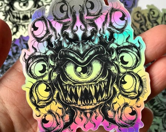 Beholder HOLOGRAPHIC Vinyl Sticker - Fantasy DnD Sticker, Shiny, Dungeons and Dragons 5e