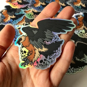 Bearded Vulture HOLOGRAPHIC Vinyl Sticker, Bird Sticker, vulture, Bird of Pray, Shiny, Uncanny Birds