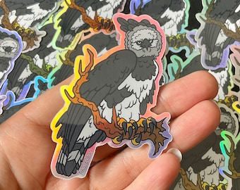 Harpy Eagle HOLOGRAPHIC Vinyl Sticker, Bird Sticker, harpy, eagle, Bird of Prey, Shiny, Uncanny Birds