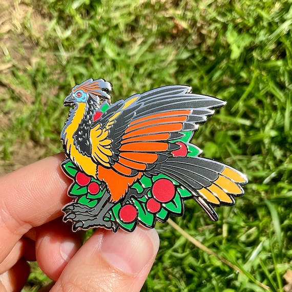 ホアツィン鳥の銀製ハードエナメルピンバッジ - Etsy 日本