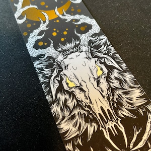 Large Gold FOIL Wendigo Bookmark, Occult, Shiny, cryptid, illustration, horror, reading, premium bookmarks image 4