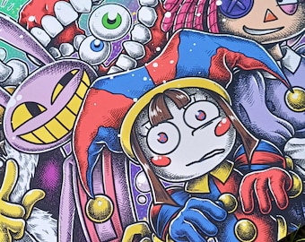 TADC Art Print: Digital Circus Fanart, Pomni & Gang (A4)