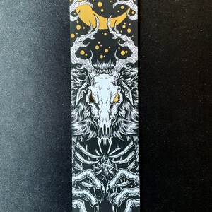Large Gold FOIL Wendigo Bookmark, Occult, Shiny, cryptid, illustration, horror, reading, premium bookmarks image 8