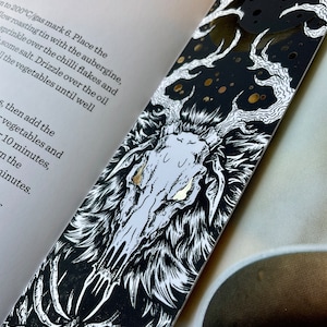 Large Gold FOIL Wendigo Bookmark, Occult, Shiny, cryptid, illustration, horror, reading, premium bookmarks image 3