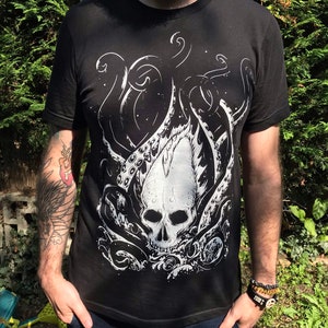 KRAKEN Mens Unisex black T-shirt, horror, dark, tentacles