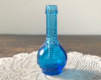 Vintage Miniature Blue Bitters Bottle