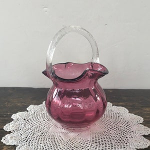 Small Ruby Glass Basket