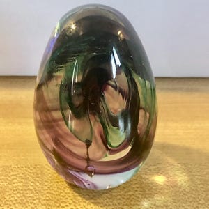 Signed Gibson Glass Paperweigt