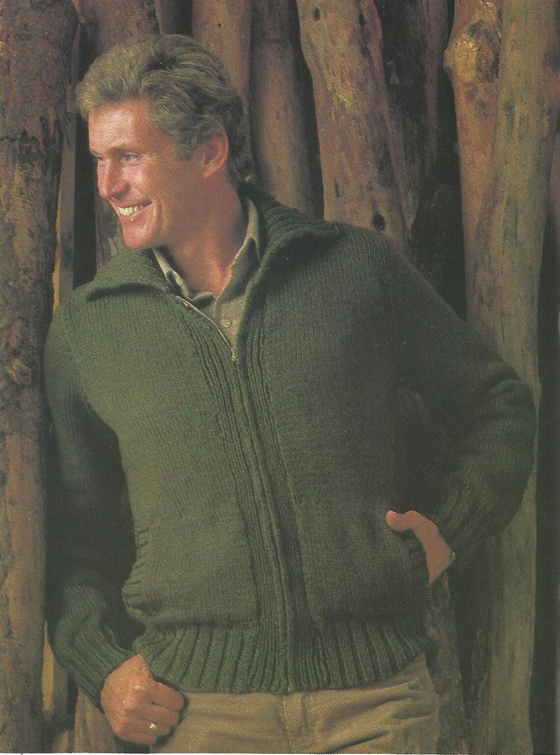 Unisex/men's Zipup Knitted Jacket pattern Etsy